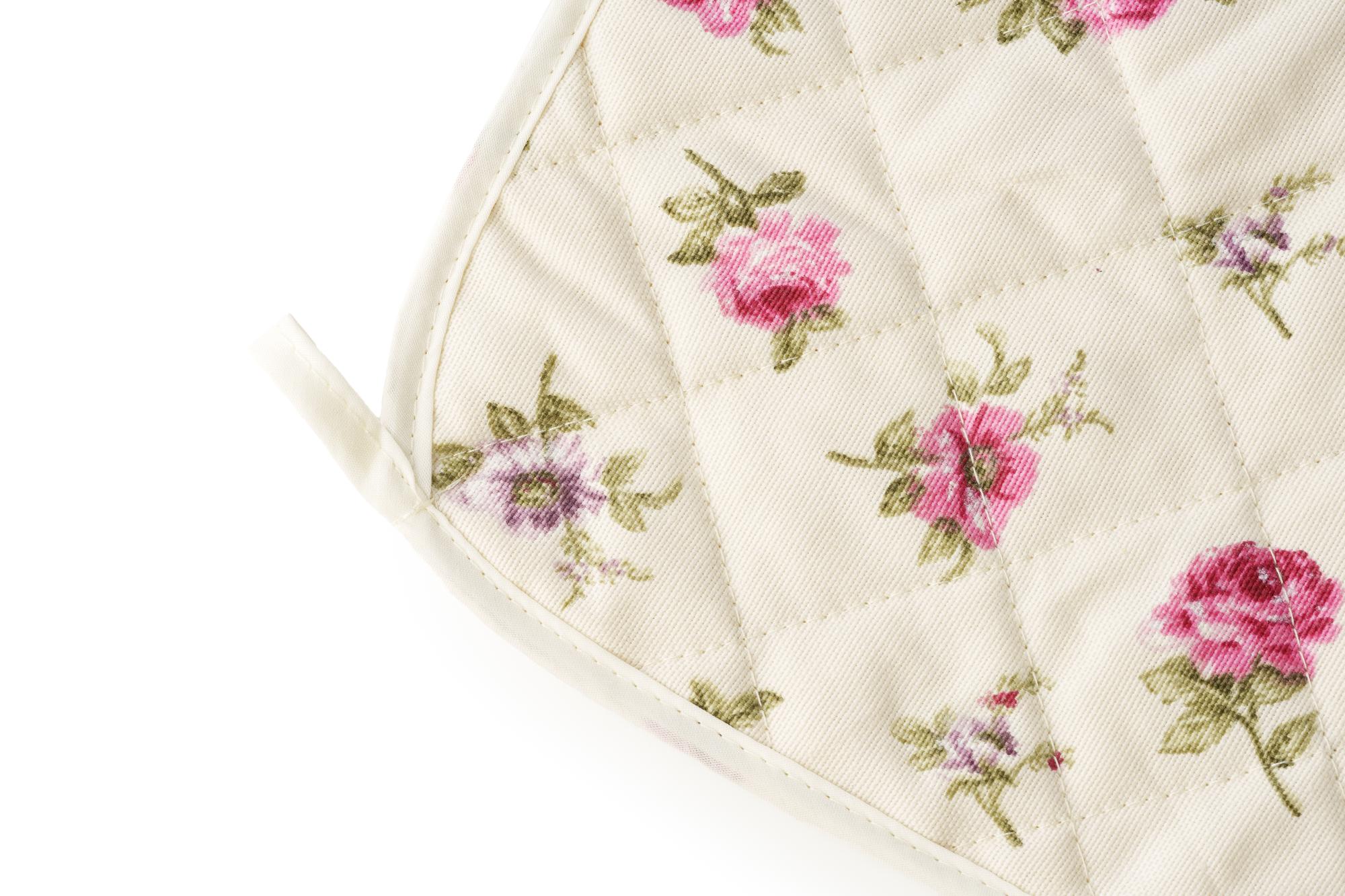 haftowana aplikacja floral na lnianej tkaninie